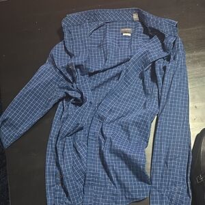 Van Heusen Navy Plaid Shirt